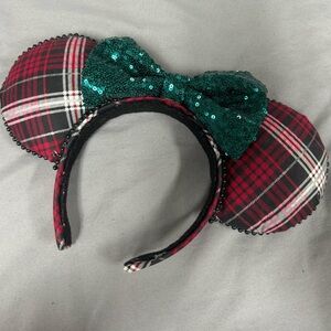 Red Plaid Minnie Mouse Homemade Disney Ears